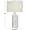 White Marble Thick Stand Table Lamp with Drum Shade 15" x 15" x 26"